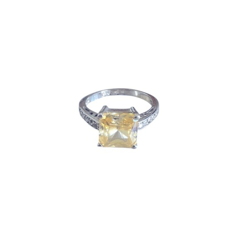 Sterling Silver With Yellow Stone